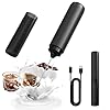 CIRCLE JOY Mousseur à Lait Électrique Rechargeable, Mousseur à Main sans Fil, Double Spirale Fouet Mélangeur Électrique, Portable Mixeur pour Café, Latte, Cappuccino, Matcha, Cocktails, Noir