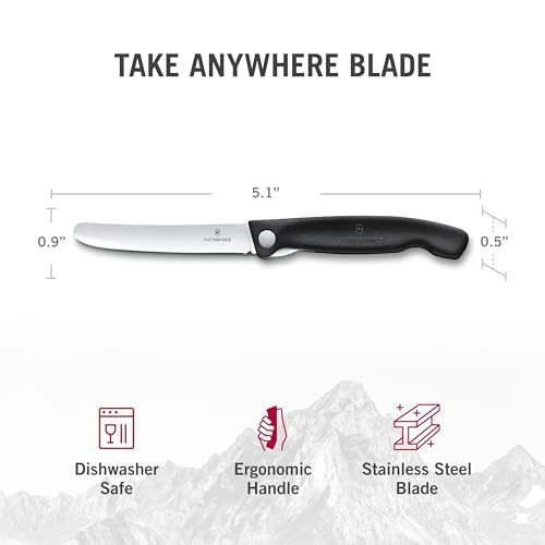 Victorinox Swiss Classic, Profi Tomaten- und Tafelmesser, Extra Scharfe Klinge, Wellenschliff, 11 cm, Rostfreier Stahl, schwarz – Ansicht 5