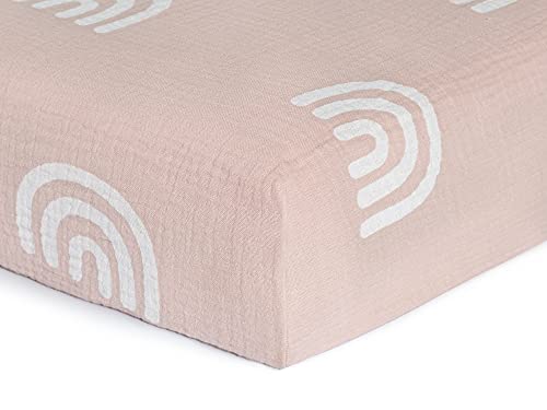 Meracorallo Muslin Fitted Crib Sheet, Soft And Breathable Rainbow Baby Crib Sheet For Standard Crib And Toddler Mattresses #TOP6
