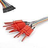 Magic&Shell Red Test Probe Hook 10 in 1 Flat Mini Grabber Logic Analyzer Testing Accessories SMD IC Test Hook Clip Jumper 200mm