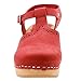 KLÄGN Anneli Swedish Wooden Clogs in Nubuck (EU-38, Red)