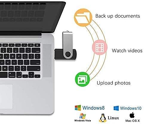 Juanwe 50 Pack 8Gb Usb Flash Drive Usb 2.0 Thumb Drives Jump Drive Fold Storage Memory Stick Swivel Design - Black #TOP5