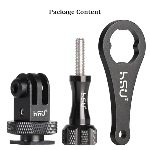 Image of HSU Aluminum Cold Shoe Mount Adapter, 1 /4-20 Screw Hole Tripod Mount Adapter for GoPro Hero 13 /12 /11 /10 /9 /8 /7 /6, DJI Osmo Action, Applicable for Tripod Selfie Stick Monopod and DSLR Camera Flash