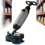 Máquina de limpieza de pisos comercial de alta resistencia, fregadora-secadora eléctrica manual con un ancho de limpieza de 430 mm, diseño inalámbrico para pisos de baldosas, madera y alfombras Grey