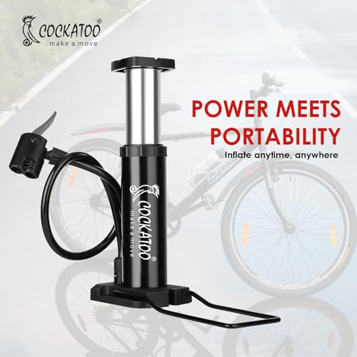 Image of Cockatoo Bicycle Foot Balloon Pump Machine for Bikes and Cycle, Balloon High Pressure Cycle Air Pump for Bicycle, Pump for Cycle Tyre