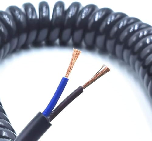 Cable de alambre de 2 núcleos con resorte telescópico extensible de 14AWG a 7,5 m 6