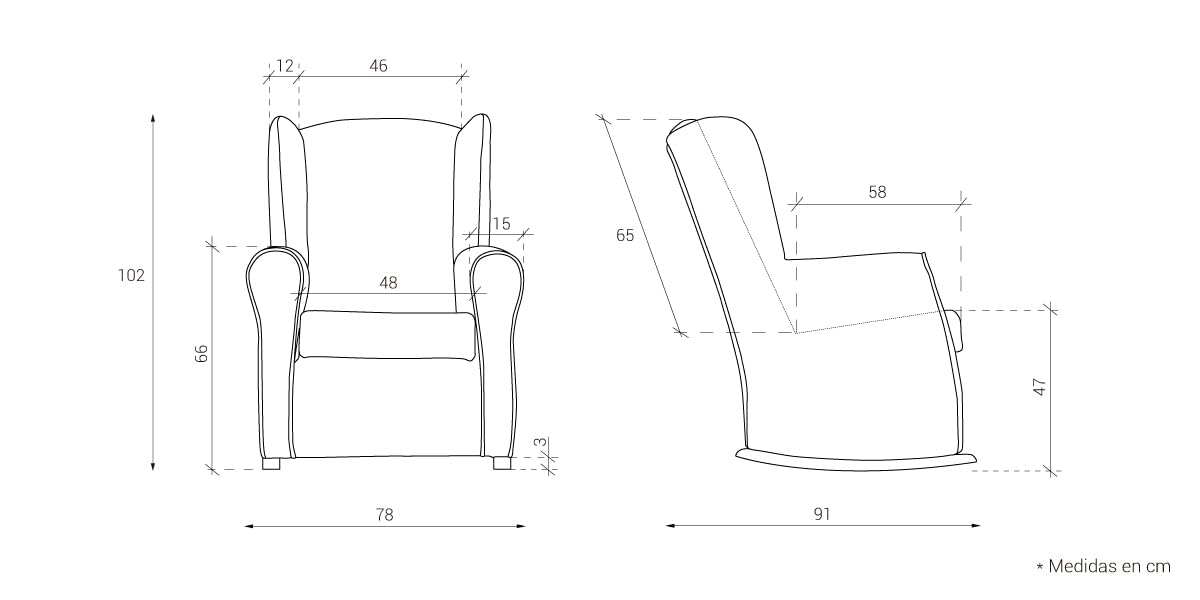 Genérico Sillón Butaca balancín/Mecedora Lactancia - tapizado Antimanchas - Pata Lacado Blanco (Beige)