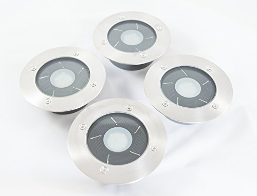 Forcetek 4-Pack Solar Power Outdoor Stainless Steel 4 Led Step/Deck Light #TOP1
