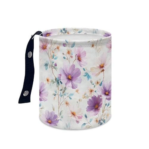 Image of Retro Floral Car Garbage Can Mini Car Trash Bin Car Organizer Car Storage Bag Waterproof Portable Men Accessories Car Decor