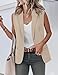 IDEALSANXUN Vest for Women 2025 Fashion Dressy Sleeveless Blazer Spring Summer Vest Tops Business Casual Outfits Office Work Clothes, Khaki, L
