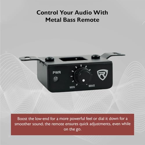 Image of Rockville SS10P 800W Slim Under-Seat Active Car /Truck Subwoofer, Built-in Amp, Wired Remote Bass Knob, Cast Aluminum, for Car Audio Upgrades | 800W Peak, 200W RMS, Slim Active Enclosure, Metal Bass Remote, High Level Inputs, Auto Turn-On, Cast Aluminum Housing