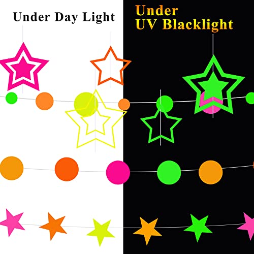 724 Feet Paper Uv Neon Garlands Kit Glow Crepe Paper Streamers Glow In The Dark Streamers Fluorescent Neon Crepe Paper Neon Blacklight Reactive Party Supplies And Decorations For Wedding Birthday #TOP5