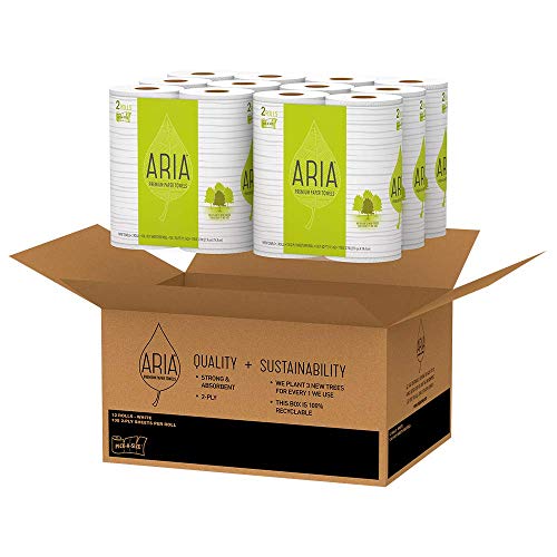 Aria Premium, Earth Friendly Paper Towels, 12-Count, Pick A Size, 12=29 Regular Rolls, Eco Friendly Paper Towels