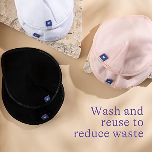 Lansinoh Reusable Nursing Pads For Breastfeeding Mothers, 8 Washable Pads, Pink And Black, Includes Mesh Wash Bag #TOP2