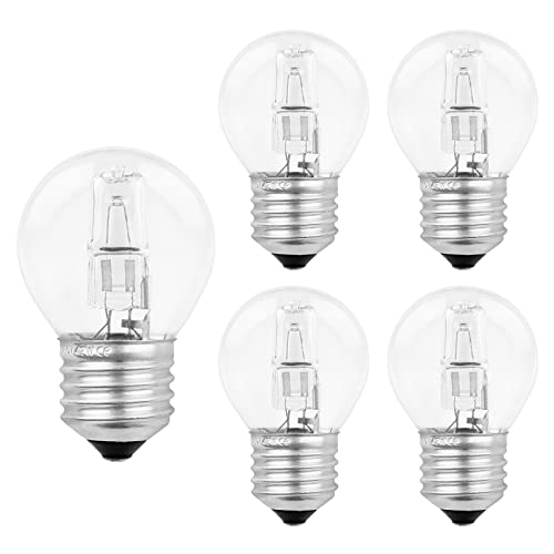 SCNNC Ampoule Halogène E27 G45 42W Dimmable, AC 230V, 613LM Blanc Chaud 2700K, Clair Ampoule Halogene G45 E27 pour Lustre, Applique, Lampadaire, Lot de 5 Cover
