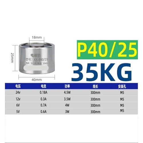 Électroaimant à ventouse P40/25 DC 12V | Aimant de levage industriel puissant