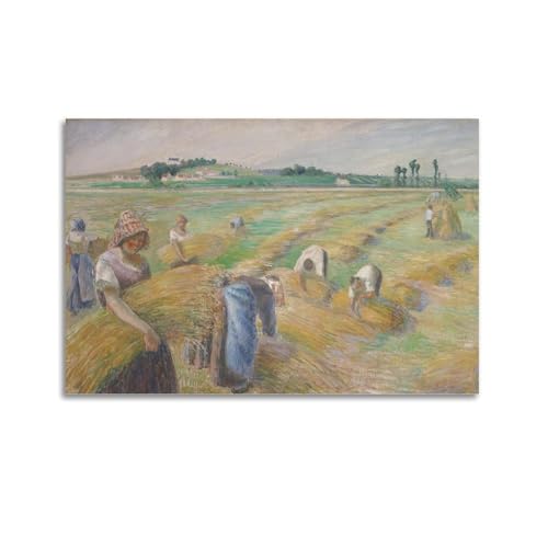 Poster de Camille Pissarro The Harvest, décoration murale d'art aux détails impressionnistes