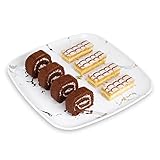 STACKABLES ~ Paquete de 4 bandejas cuadradas de 30,5 cm para servir elegantes platos de plástico duro para fiestas, bandejas reutilizables blancas y plateadas