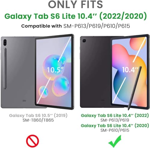 Image of TGK Rotating Case for Samsung Galaxy Tab S6 Lite 10.4 inch SM-P610 P615 P613 P619 with Pencil Holder Trifold Stand Cover Clear Back (Mint Green)