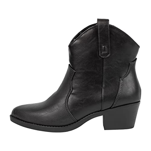 KAYDAY Womens Cowboy Boots Ankle Block Heel Western Cowgirl Booties LISA