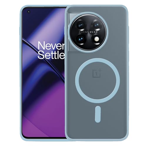 Image of amazon basics Luxury Paper Thin Case Cover for OnePlus 11 5G | Matte Finish | Compatible with magsafe | (Blue, OnePlus 11 5G)