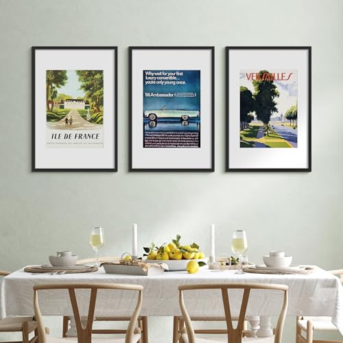 upsimples 3 Pack Bilderrahmen 40x60, Schwarz Rahmen 40x60, Picture Frame für Fotos, Bilder, Poster