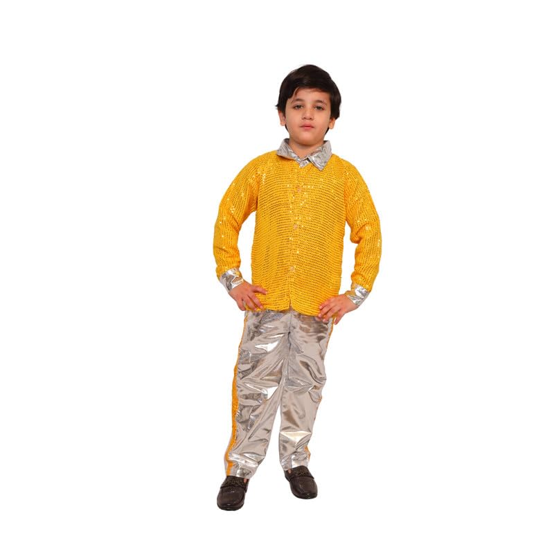 Image of Kaku Fancy Dresses Western Disco Outfit for Kids Sequin Shirt with Shining Pants for Annual Day Programme