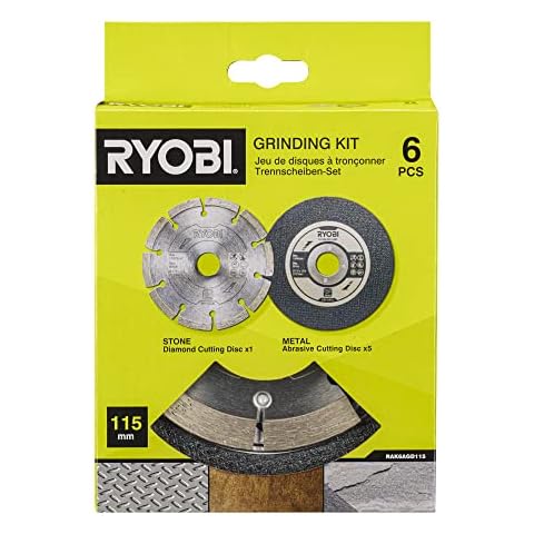 Ryobi RAK6AGD115 115mm Angle Grinder Accessory Set (6 Piece) Cover