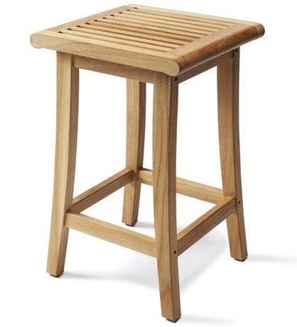TeakStationTeakStation Giva Grade-A Teak Wood Outdoor Patio Garden Backless  Bar Stool Chair