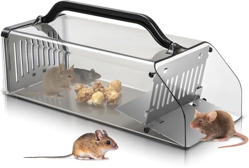 Humane Mouse Trap Indoor Automatic Continuous Rat Trap Sensitive Pedal Trigger Mousetrap Catcher No Kill Capture Cage Reusable Catch and Release Mice Pet and Children Friendly