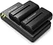 NP-F550 RAVPower Battery Charger for Sony NP F970, F750, F770, F960, F550, F530, F330, F570, CCD-SC55, TR516, TR716, TR818, TR910, TR917 and more (2-Pack Replacement Battery Kit, Dual Slot Charger)