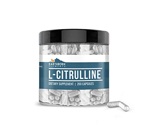 Naturally Sourced L-Citrulline, 200 Capsules, 2 Month Supply, Lab-Tested Purity & Potency, Non-GMO, Gluten-Free, No Stearates or Rice Fillers, Made in The USA by Earthborn Elements