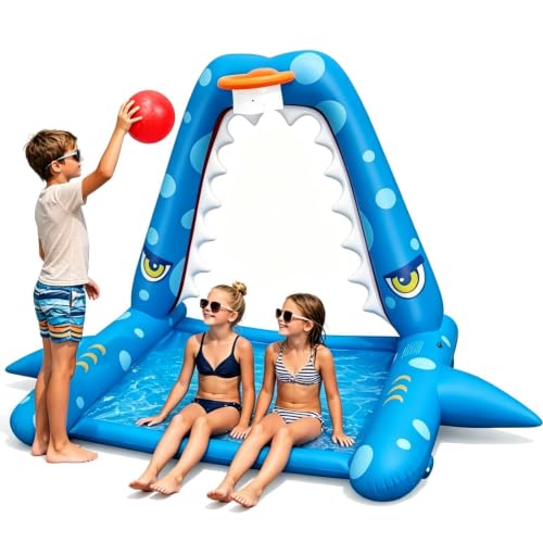 Aspersor de tiburón para fiesta de piscina y actividades al aire libre con niños