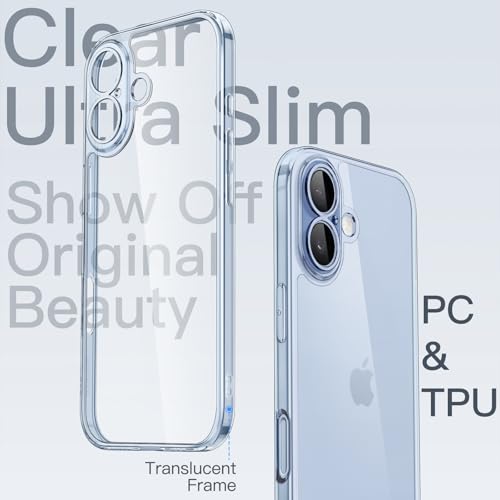 Image of JETech Slim Case for iPhone 17 6.3-Inch with Camera Lens Full Protection, Ultra-Thin Lightweight Clear Minimalist Protective Phone Cover (Mist Blue)