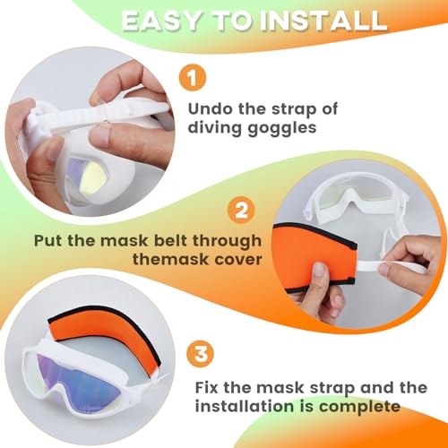 Funda de correa para máscara de buceo de neopreno resistente con protector de pelo integrado 5