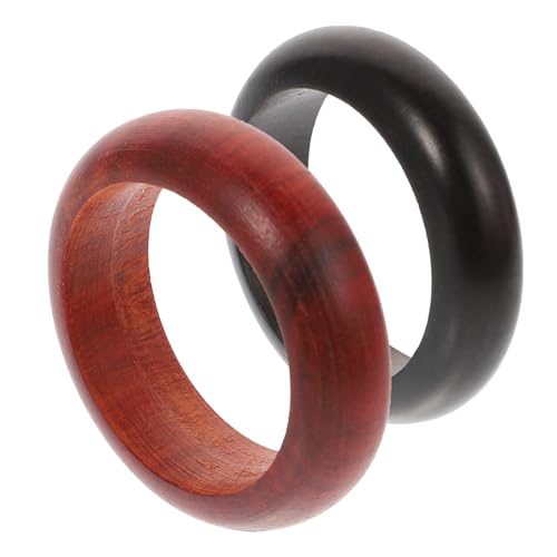 2 Stück Vintage Holzfingerringe Praktische und Bequeme Fingerringe Einfache Kreative Holzringe als Geschenk oder Schmuckkollektion