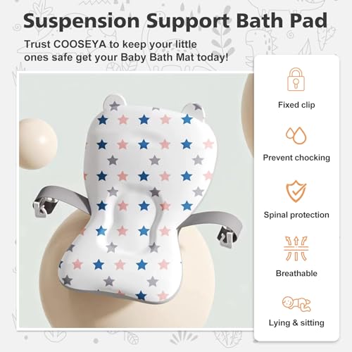 wiwens Collapsible Baby Bathtub for Newborn with Thermometer and 1 Soft Floating Cushion, Portable Travel Bathtub with Drain Hole, Durable Foldable Baby Tubs for Infants to Toddler Applicable 0-36 Month - Image 5