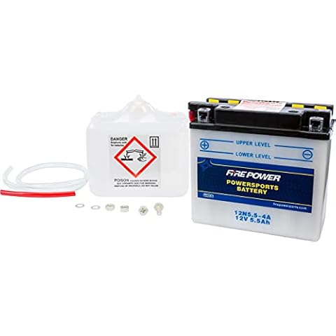 WPS Western Power Sports Conventional 12V Standard Battery with Acid Pack Cover