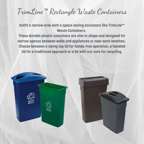 Contenedor de basura Delgado Trimline 23 galones Negro Pack 4 miniatura 2