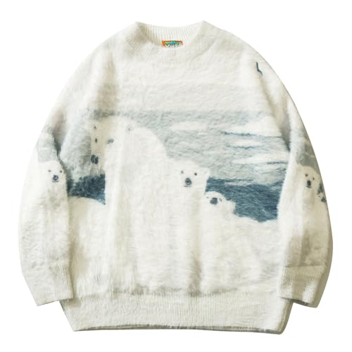 Pull décontracté pour hommes à motif ours polaire chic pour le quotidien
