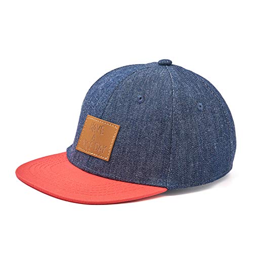 Baby to Toddler Kid's Plain Structured Flatbill Snapback Baseball Cap 12-24 Months Blue