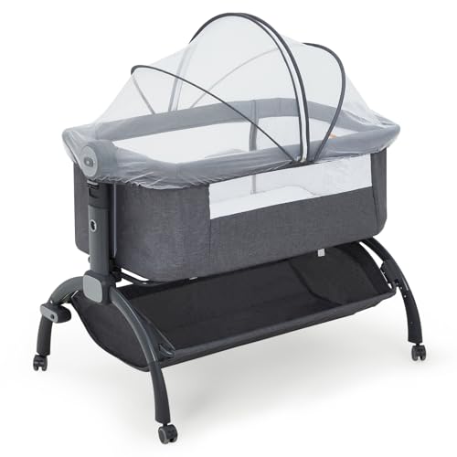 GarveeHome Beistellbett Baby mit atmungsaktiver Mesh-Konstruktion & Verstellbarer Höhe, Reisetaugliches