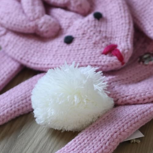 Kids Animal Character Double-Layer Knitted Scarf - Fun Critter Design for Children All Ages 5