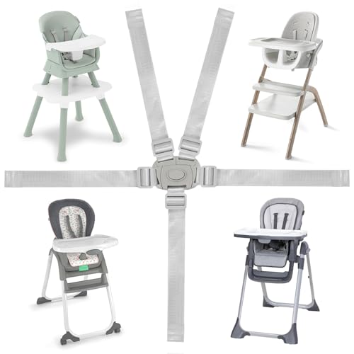 High Chair Replacement Straps Compatible with Ingenuity Jeep Evenflo Baby Trend IKEA Skip Hop eon Peg Perego Highchairs Accessories for Most 5 & 3 Point High Chairs Adjustable High Chair Belt
