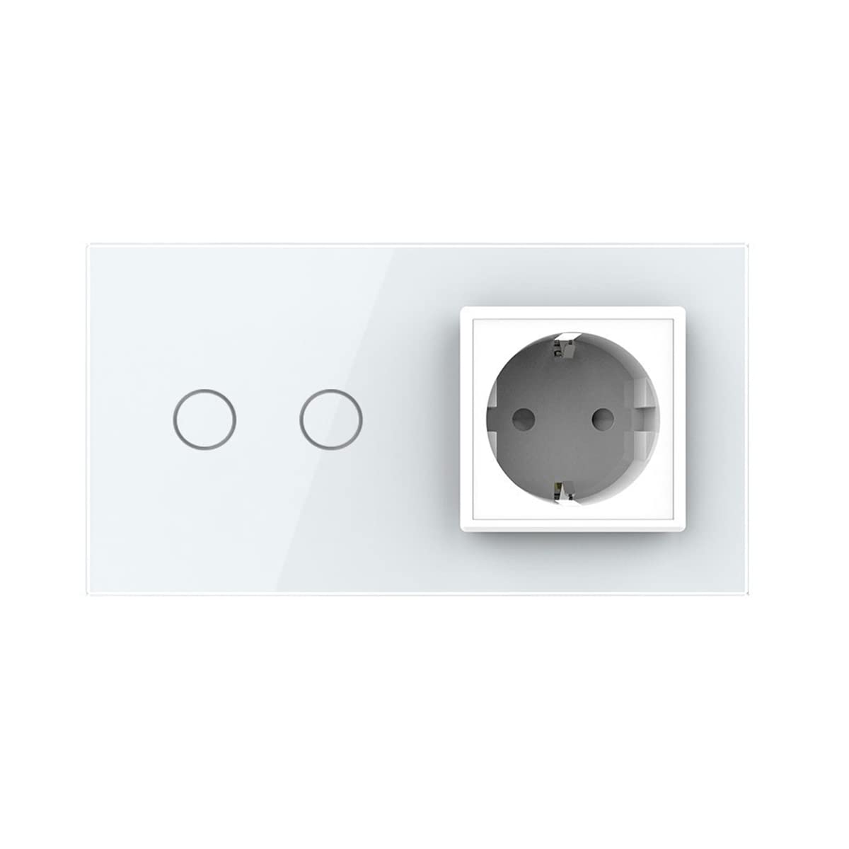 LIVOLO Touch Serienwechselschalter und Steckdose mit Glasrahmen VL-C702S/C7C1EU-11-A Weiß