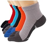 AOOPOO Zehensocken Herren Baumwolle Five Finger Socken, Männer Bunte Kurze Sneaker Socken mit Zehen für Sport Laufende, Atmungsaktiv Sportsocken Laufsocken mit Zehen für Herren, EU 38-44, 5 Paare