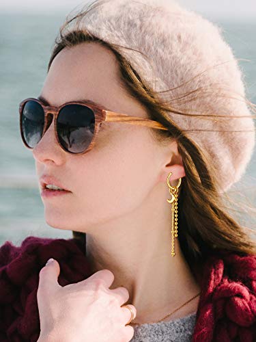 Hicarer 12 Pieces Hoop Dangling Feather Earrings for Men Stainless Steel Hinged Pendant Earrings Male Long Chain4