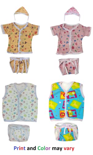 Image of TANGY Hosiery Newborn Baby Boy's and Baby Girls Jhabla Clothing Top Set(Pack of 4)
