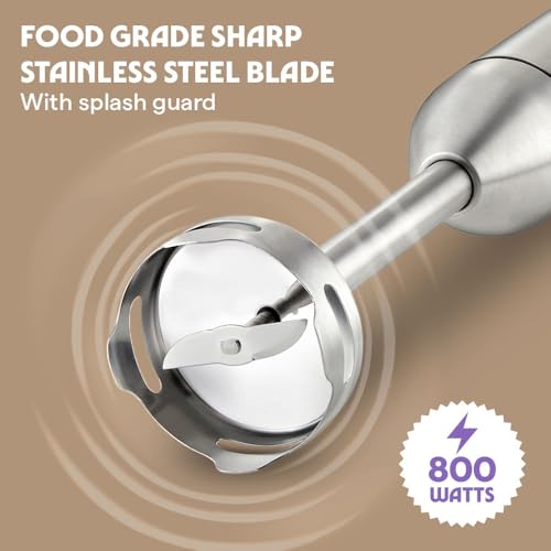 Image of Borosil SmartBlend Hand Blender | BIS Approved Made in India | Powerful 800W DC Motor | 750 ml Beaker | Variable Speed Control | SS 301 Blade & Detachable Steel Blending Rod | 2 Years Warranty