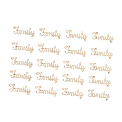 ARTIBETTER 20pcs Family Letter Wooden Ornament DIY Wooden Pieces for Crafting and Home Decoration and Wood Material Creative Family Letter Shapes Smooth Surface for